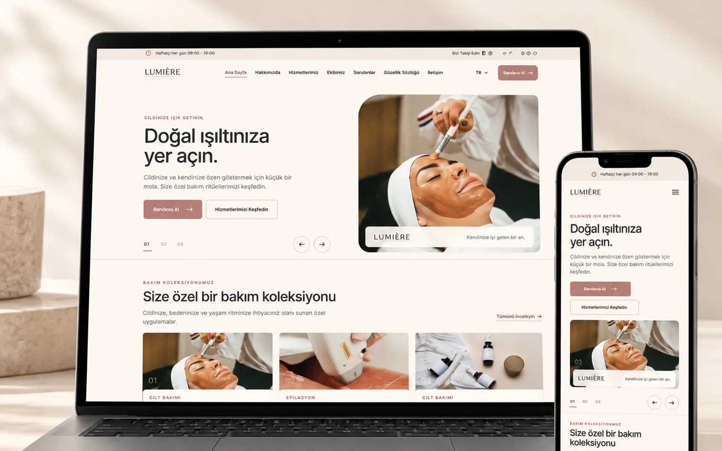 Beauty Modern tema mockup önizlemesi